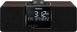 Sangean Clock Radio, MDF with Vinyl Finish Manufactured/Engineered, Wood particleboard, or Medium-Density fibreboard, Walnut