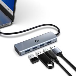 BIGBIG WON USB 3.2 Hub HDMI with 4 USB A Ports, USB 3.2 Gen 2 Speed 10 Gbps, 50 cm Cable, Multiport Adapter USB for Mac Mini, Laptop