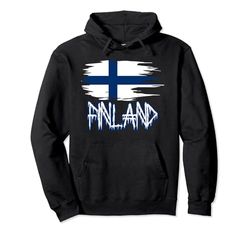 Diseño de bandera de estilo nórdico antiguo de Finlandia Sudadera con Capucha