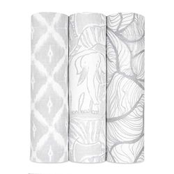 aden + anais Swaddle Blanket - Pack of 3, Culture Club | Silky Soft 120x120cm | Large 100% Breathable Bamboo Muslin Cotton Swaddle Wrap Set for Baby Girls & Boys | Newborn & Infant Sleep Essentials