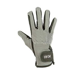 HKM Reithandschuh-Special-aus Hochwertiges Lederimitat, Guanti da Equitazione Unisex Bambini, Nero/Grigio, 10