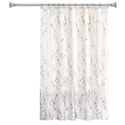 Splash Home Marble Design Polyester Shower Curtain, For Bathroom and Bathtub Curtains, Lightweight Washable Cloth & Water-Resistant, 70W x 72H Inch - Grey