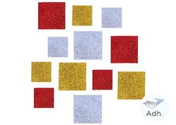 INNSPIRO Quadrati pretagliati in gomma EVA adesiva con glitter 42 x 42 mm e 32 x 32 mm. 30 u.