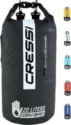 Cressi Dry Bag Premium 20L Bolsa/Mochila Impermeable Bicolor para Actividades Deportivas, Unisex Adultos, Negro/Negro, 20 L