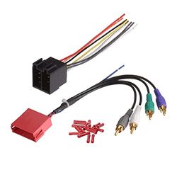 Bingfu Arnés de cableado estéreo de coche para Audi Porsche Boxster 93-08, sistema de amplificador de amplificador de radio de vehículo, adaptador de arneses de cable de radio de 16 + 20 pines con