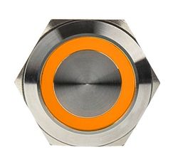 DimasTech compatible Vandalismustaster 25mm - Silverline - orange