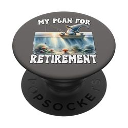 Funny Retirement Plan Gnome For Fishing Dad Retired Fishing PopSockets PopGrip Adhesivo