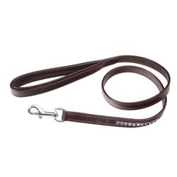 Schockemöhle 9001-00005 hondenriem Zeus, 112 cm espresso/blauw/zilver