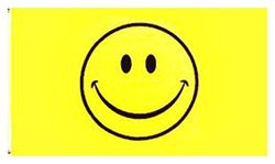 Geschenken 4 Alle gelegenheden Beperkte SHATCHI-1362 Geel Grote Smiley Gezicht 5X3FT met Oogjes Happy Smile Vlag Banner Decoraties, Multi