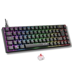 The G-Lab - Keyz Titanium - Tastiera Gaming 65% AZERTY, USB - Tastiera mecanica Switch Rosso - RGB 100% personalizzabile, anti-ghosting, macro programmabili - per PC, PS4, PS5, Xbox - New (nero)