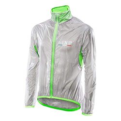 SIX2 Green Fluo regenjas, waterdicht, transparant, XL, unisex volwassenen