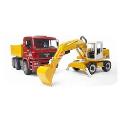 bruder 02751 - Camião basculante para homem TGA com colher Liebherr - 1:16 veículo de construção, obra, colher, trabalhador, bworld, máquinas de construção, camião, carrinha