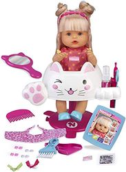 Nenuco Glitter kapper - babypop met alle kappersaccessoires (Famosa 700015153)