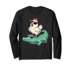 Chicken Crocodile Sunglasses Long Sleeve T-Shirt