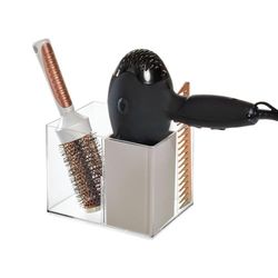 The Home Edit by iDesign, Organiseur pour accessoires de coiffure 3 compartiments, silicone et plastique recyclé
