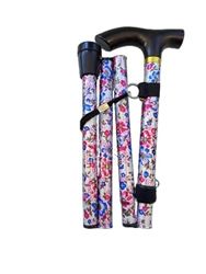 Floral Folding Walking Stick: Stylish Support for On-the-Go Mobility