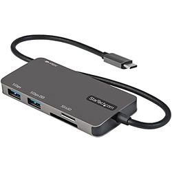StarTech.com Adaptador Multipuertos USB C - USB C a HDMI de 4K - 100W de Entrega de Alimentación PD - SD - MicroSD - Hub Ladrón USB 3.0 de 3 Puertos - Dock USB Tipo C - con Cable de 30cm (DKT30CHSDPD)