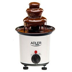 Adler AD 4487 Fuente de Chocolate, 3 Alturas, Capacidad 200 ml, Temperatura Máxima 80°C, Base Antideslizante con Pies Ajustables, Fondue Fruta, 30W