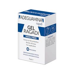 Adeguamina, Gel Ragadi e Geloni Mani e Piedi, Resistente all’Acqua, con Effetto Rigenerante, aiuta la naturale cicatrizzazione, Dermatologicamente Testato, con Applicatore - 80 Applicazioni (7ml)