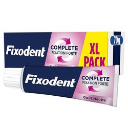 Fixodent Complete Goût Neutre Crème Adhésive Pour prothèses Totales & Partielles 70ml