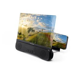 InnovaGoods® Projecteur Mobile Amplificateur 12 », Haut-Parleur Bluetooth 5,1-3mW, Projecteur avec câble USB-C, Projecteur Portable, Pliable, Écran de Projection avec autonomie 150-180 Min Approx.