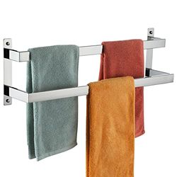 KOKOSIRI B5008CH-L24 - Toalleros de baño, 24 Pulgadas, Cromado, para baño, 2 Niveles, para Toallas de Pared, estantes de Acero Inoxidable Pulido, B5008CH-L24