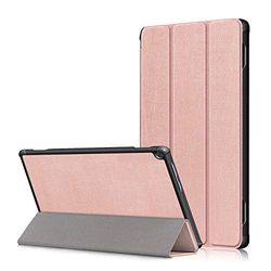 Funda Lenovo Tab M10 FHD REL X605FC/X605LC, Funda Plegable para Tablet Lenovo Tab M10 FHD REL X605FC/X605LC, Funda magnética antiarañazos, Funda con función lápiz, Color Rosa
