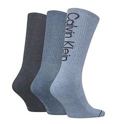 Calvin Klein Athleisure Sock 1, Azul (Denim Melange), Talla única (Pack de 3) para Hombre