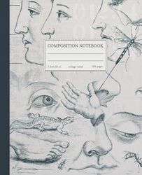 Composition Notebook College Ruled: Minimalist Retro Anatomy & Insects | Lined | Vintage Anatomical Aesthetic For School, Office, Journaling