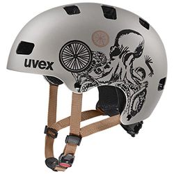uvex kid 3 cc - robuuste fietshelm voor kinderen - individueel passysteem - geoptimaliseerde ventilatie - oak brown-octopus matt - 51-55 cm