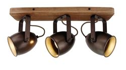Chericoni Dolce Spot – 3 lampor – svart stål med vintage trä