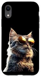 Gatto Maine Coon Occhiali da Sole Carino il Gatto Maine Coon Custodia per iPhone XR