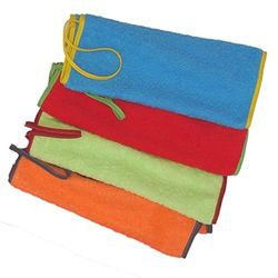 Ti TIN Confezione Da 4 Asciugamani in Spugna | 4 Asciugamani 90% Cotone - 10% Poliestere, 29x50 cm, Colori Blu e Arancione