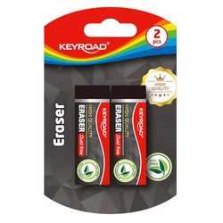 Keyroad Goma de borrar, borrador técnico de goma, 2 unidades, para niños, blíster, negro