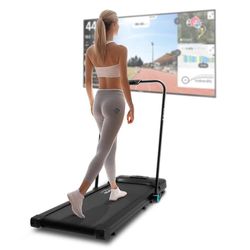 Cinta de Caminar Kick Lite de Bluefin Fitness/Cinta de Correr Bajo Mesa/Ideal para el hogar y Plegable/Cintas de Correr Compactas/con Kinomap/Ligera y con Manillar Plegable