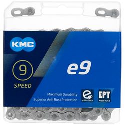 KMC E9 E-EPT E-EPT E-E-E-bike 9-voudige ketting, 1/2 inch x 11/128, 136 schakels, zilver