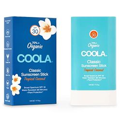 COOLA Kokos SPF30 Solar Stick do twarzy i ciała 17 g, wysoka wydajność i ekologiczna ochrona, testowany dermatologicznie, odpowiedni dla skóry wrażliwej + wodoodporny