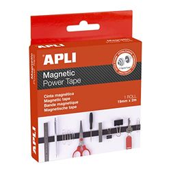 APLI 19185 - Nastro adesivo magnetico extra forte - Rotolo da 19 mm x 2 m ad alta resistenza
