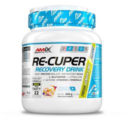 AMIX - BCAA com glutamina - Re-Cuper Recovery Drink em formato de 550 g - ajuda a regenerar fibras musculares - favorece a reidratação - sabor de limão