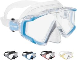Cressi Liberty 3 Windows-Diving/Snorkeling Panorama Mask, Clear/Blue/Silver, Uni