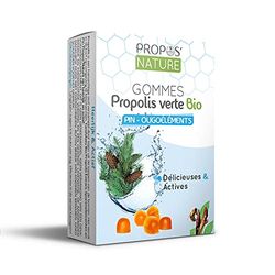 Gommes de Propolis Verte Bio - Oligoéléments & Pin - 45g - Maux de gorge - Certifié Agriculture biologique - Fabrication Française - Huile essentielle de Pin Sylvestre Bio - PROPOS'NATURE