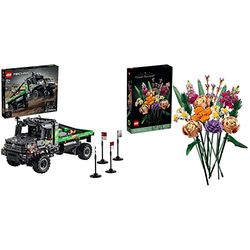 LEGO 42129 Technic Camion Fuoristrada 4x4 Mercedes-Benz Zetros, Camion Giocattolo, Macchina Telecomandata, Idee Regalo & 10280 Icons Bouquet di Fiori, Piante Artificiali, Costruzione in Mattoncini