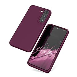 Samsung Galaxy S22 Plus hoes, zachte, flexibele siliconen gel rubberen stootbescherming hoes met anti-val lenscamerabescherming, slank, schokbestendig Samsung Galaxy S22 Plus hoes, bordeauxpaars