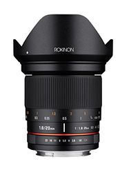 Rokinon 20-20 mm f/1.8-22 vaste Prime 20 mm brede hoek lens voor Canon EF, zwart (RK20M-C), Nikon, zwart