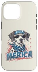 Vintage Dalmata 4 luglio Merica Custodia per iPhone 16 Pro Max