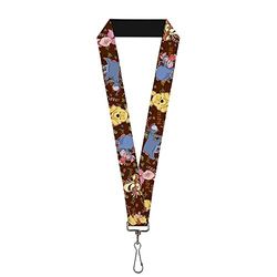 Buckle-Down Unisex-Adult's Lanyard-1.0-Winnie The Pooh Character Poses Key Chain, Multicolor, One Size