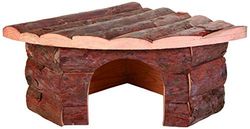 TRIXIE Maison d'angle Jesper pour grands hamsters et degus, 32 × 13 × 21/21 cm, 62042, bois d'écorce