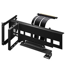 EZDIY-FAB Verticale PCIe 4.0 GPU-montagebeugel Grafische kaarthouder, videokaart VGA-ondersteuningskit met PCIe 4.0 X16 Gen4 17cm/6.69in Riser-kabel 90 graden rechte hoek- Zwart