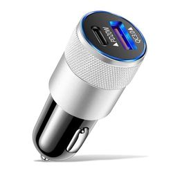 DAM PD 38 W USB-oplader voor de auto, 2,5 x 2,5 x 7 cm, kleur: wit