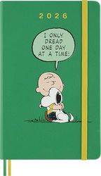 Moleskine Peanuts Daily Planner 2026, 12-Month Agenda with Hard Cover, Elastic Closure, and Themed Stickers, Large Format 13 x 21 cm